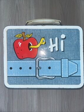 Ohio Art 70’s Vintage Hi My Lunch Metal Lunchbox Apple Retro Collectible